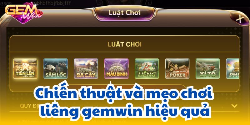 Chiến thuật và mẹo chơi liêng gemwin hiệu quả