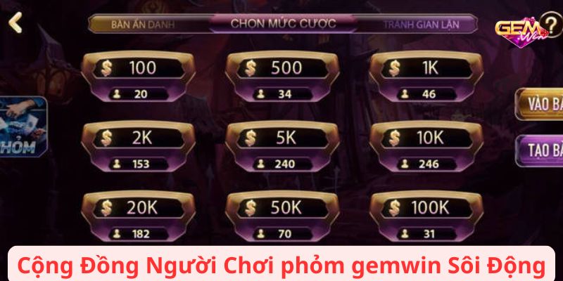 Cộng Đồng Người Chơi phỏm gemwin Sôi Động