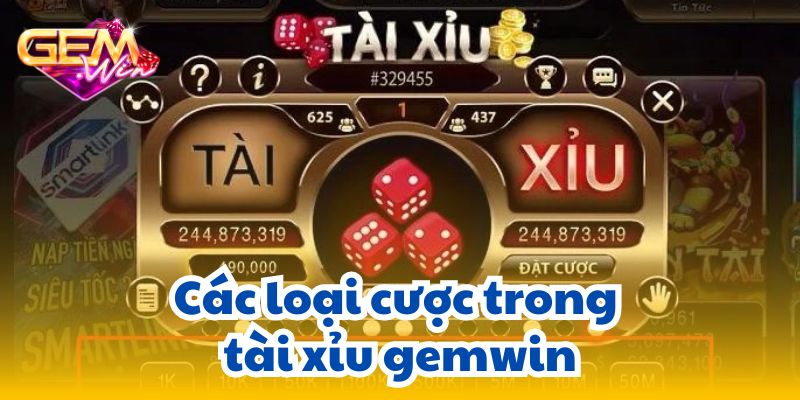 tai xiu gemwin 3 Các loại cược trong tài xỉu gemwin