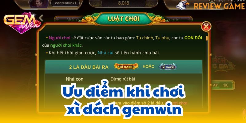 xi dach gemwin 2 Ưu điểm khi chơi xì dách gemwin